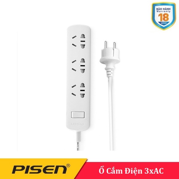 Ổ cắm điện Pisen 003-EP ( 3xAC , 3 ổ điện ) - BH 18 Tháng