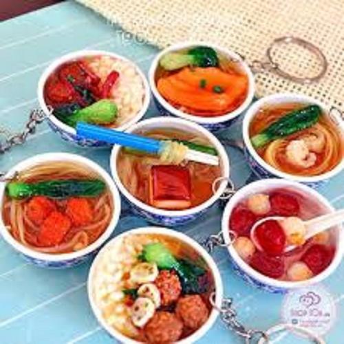 Combo 2 móc khóa mô hình chén đồ ăn chén chè 3D nhiều mẫu mã độc đáo( Giao mẫu ngẫu nhiên)