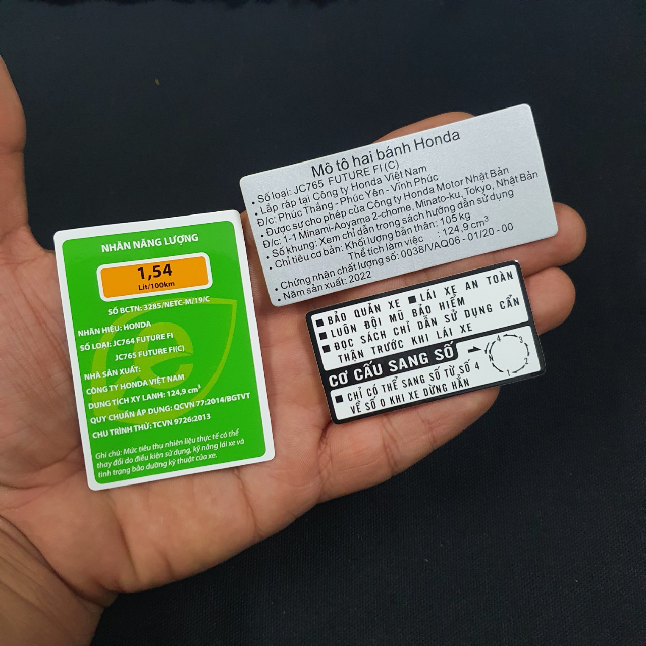Trọn bộ tem thông số mẫu ZIN xe FUTURE 125/ FUTURE Fi
