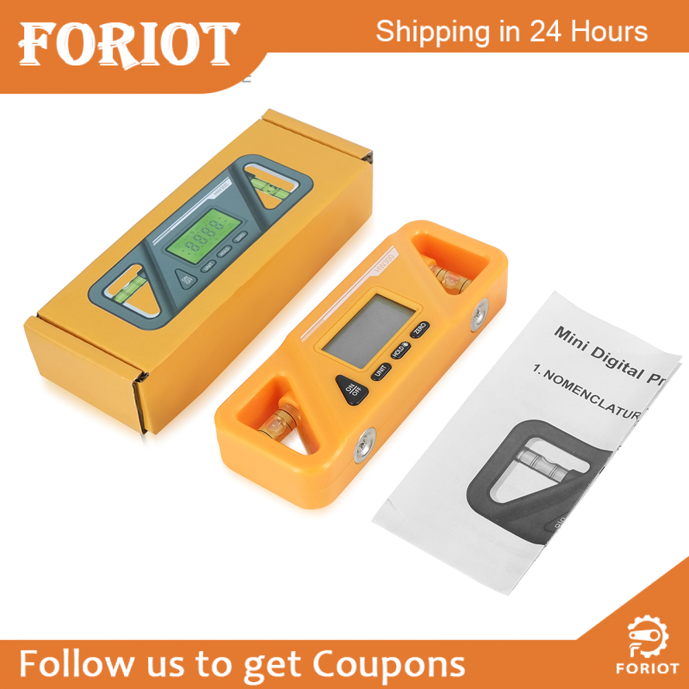 Foriot HW-300 90 Degree Ruler Digital Display Inclinometer Level Meter Protractor Angle Meter Digital Protractor Inclinometer Level Meter Goniometer Measuring Inclinometer Magnet