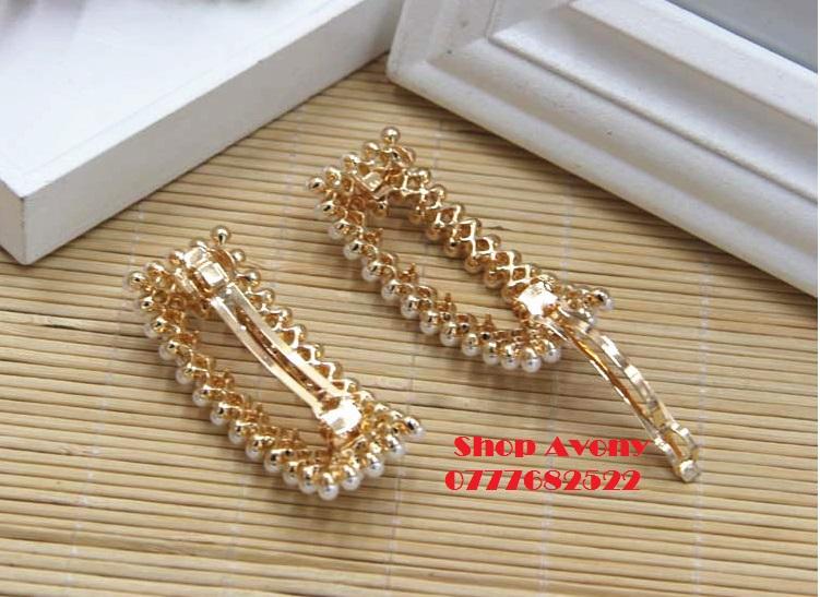 [HCM]kẹp tóc đính hạt ngọc trắng