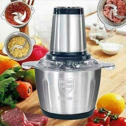 MÁY XAY THỊT ĐA NĂNG INOX 4 LƯỠI SIÊU BỀN( tặng kèm bộ lưỡi dao thay thế)