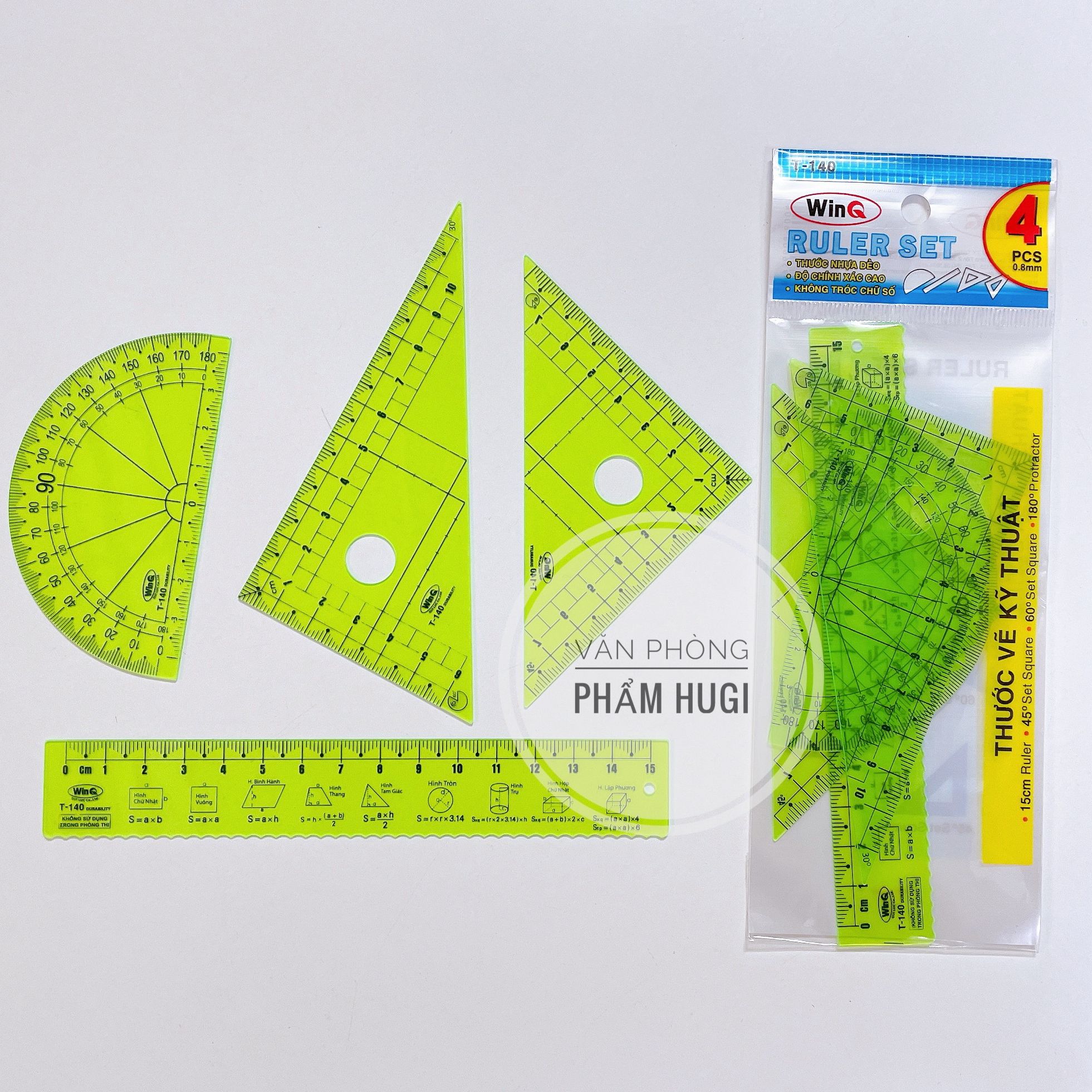 Thước Bộ WinQ-T140 gồm 4 món dành cho học sinh