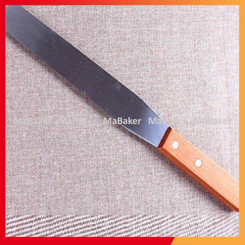 Dao chà láng thẳng cán gỗ cao cấp 32cm, 38cm (8 inch, 10 inch) - MaBaker
