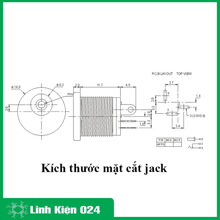 Combo 10 jack dc 5.5x2.1mm có ốc vặn