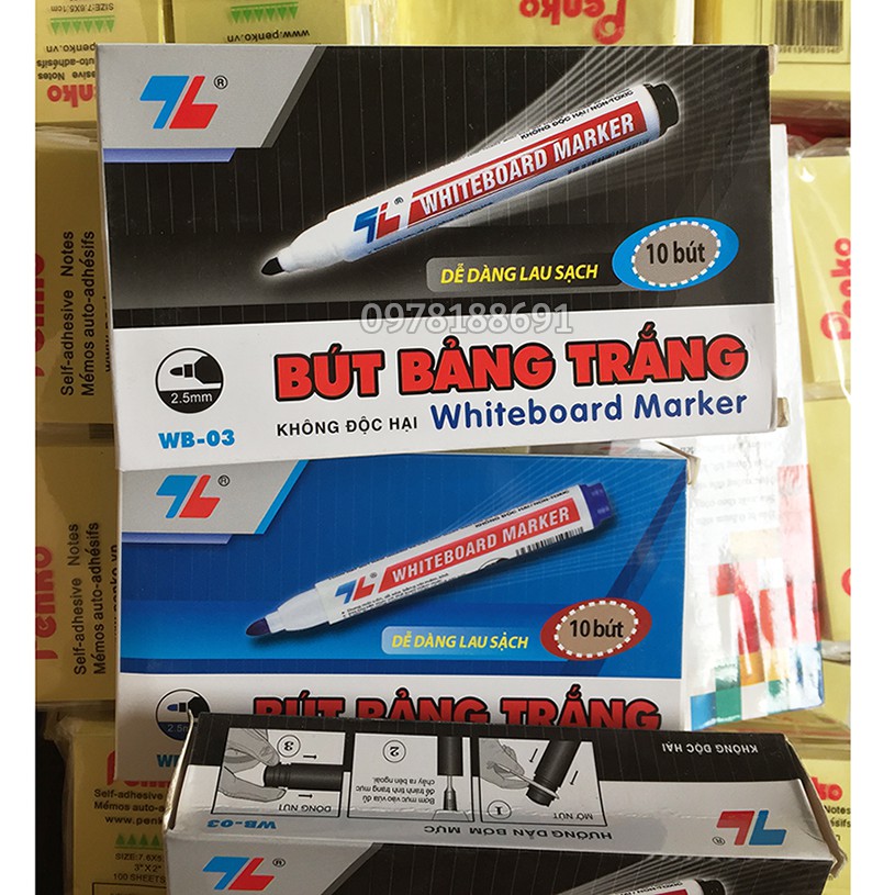 hộp 10 bút dạ bảng Thiên Long Wb03