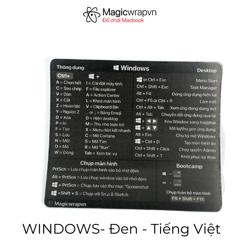 Miếng dán phím tắt laptop Windows không dính keo | Magicwrapvn |