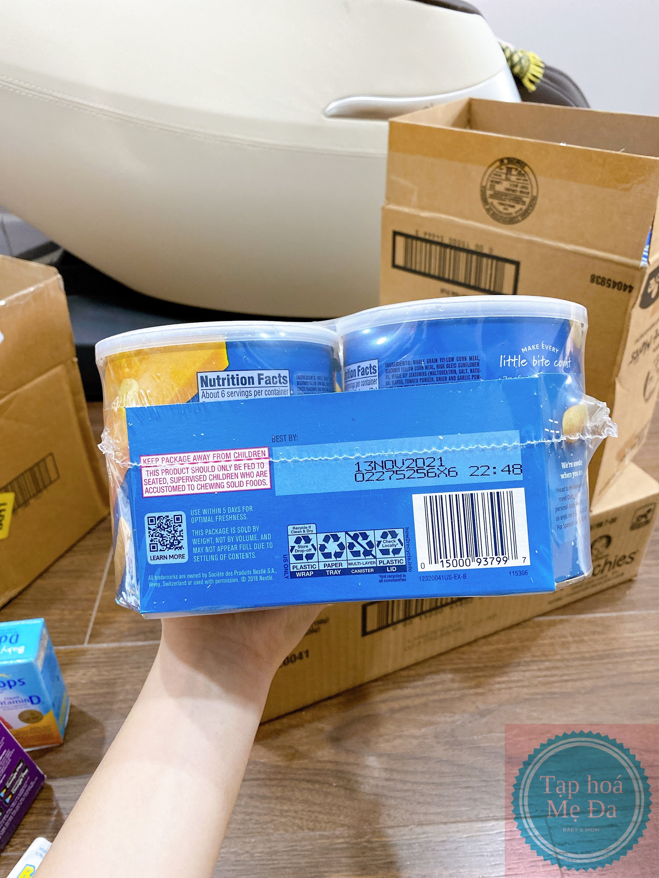 Bánh Gerber Lil Crunchies 42g cho bé từ 8 tháng (Hàng Mỹ đi Air)