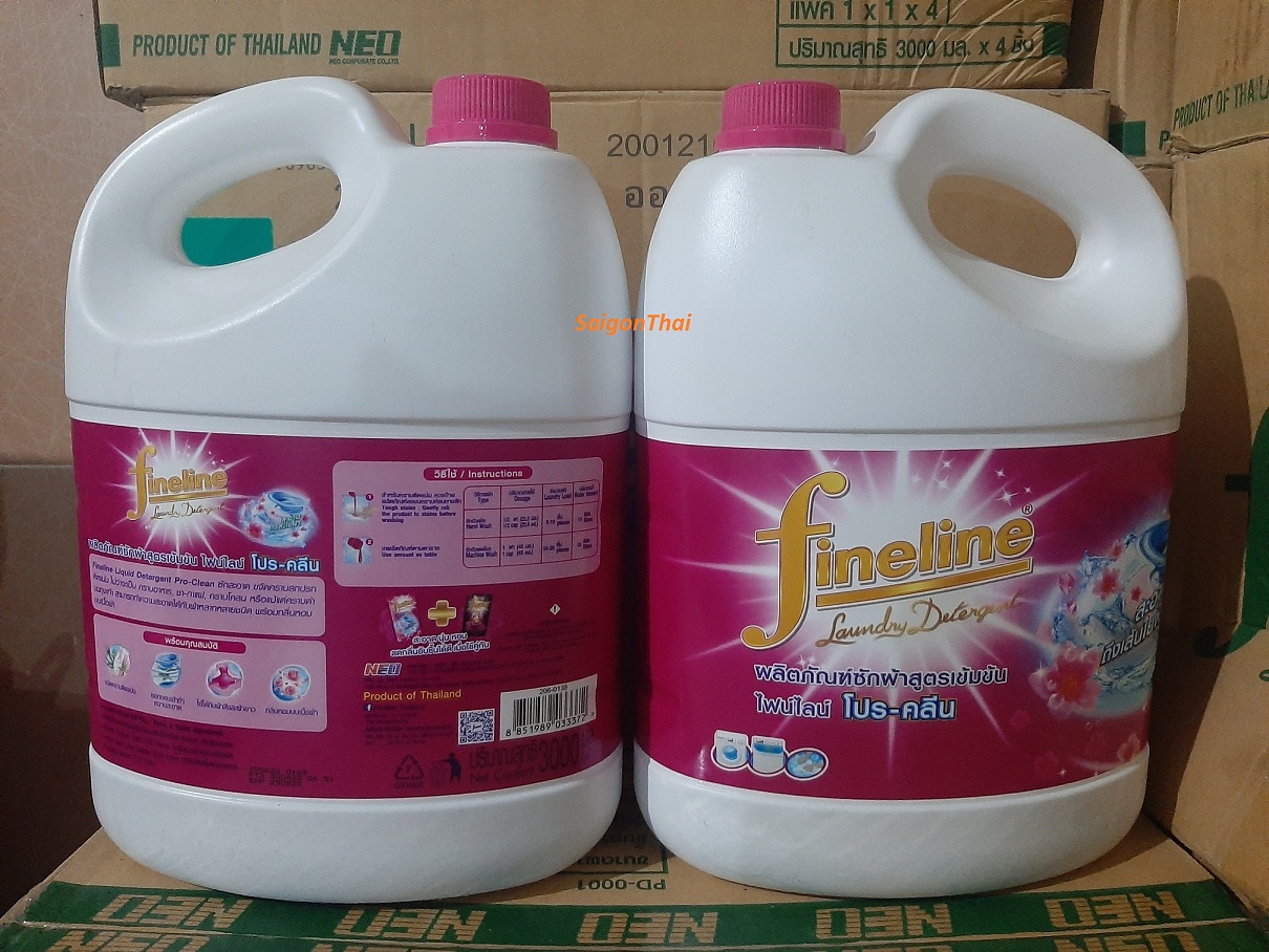 Nước giặt xã Fineline Can 3000ml (Thái Lan) - Hồng đậm đặc