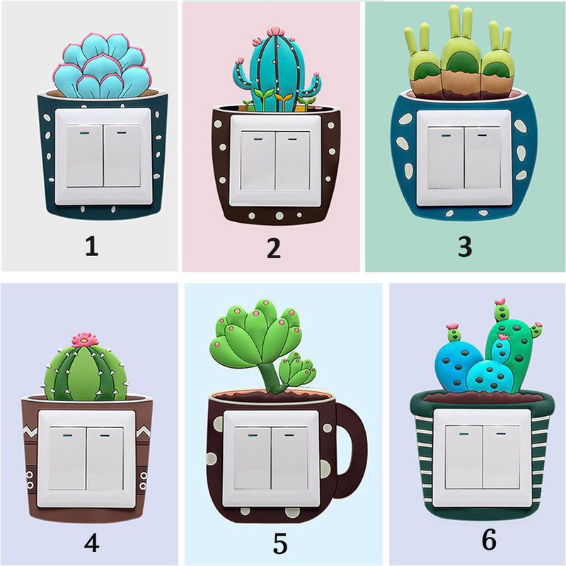 Miếng Dán 3D Silicon Trang Trí Ổ Điện Hình Đáng Yêu