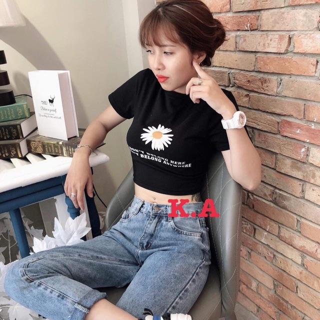 Áo croptop hoa cúc to HSU0519