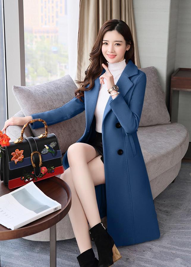 [HCM]ÁO KHOÁC DẠ CỔ VEST DÁNG DÀI - TK319