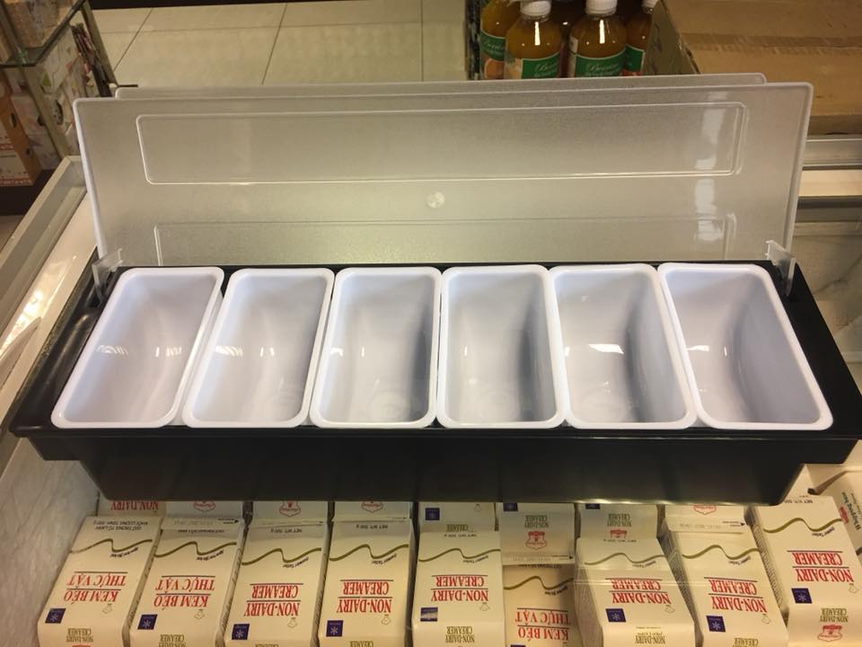 Khay đựng topping nhựa 6 ngăn cao cấp