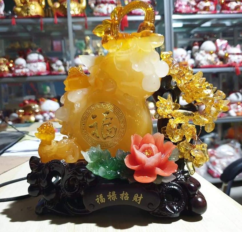 Hồ lô chiêu tài cao 26 cm ngang 18 cm