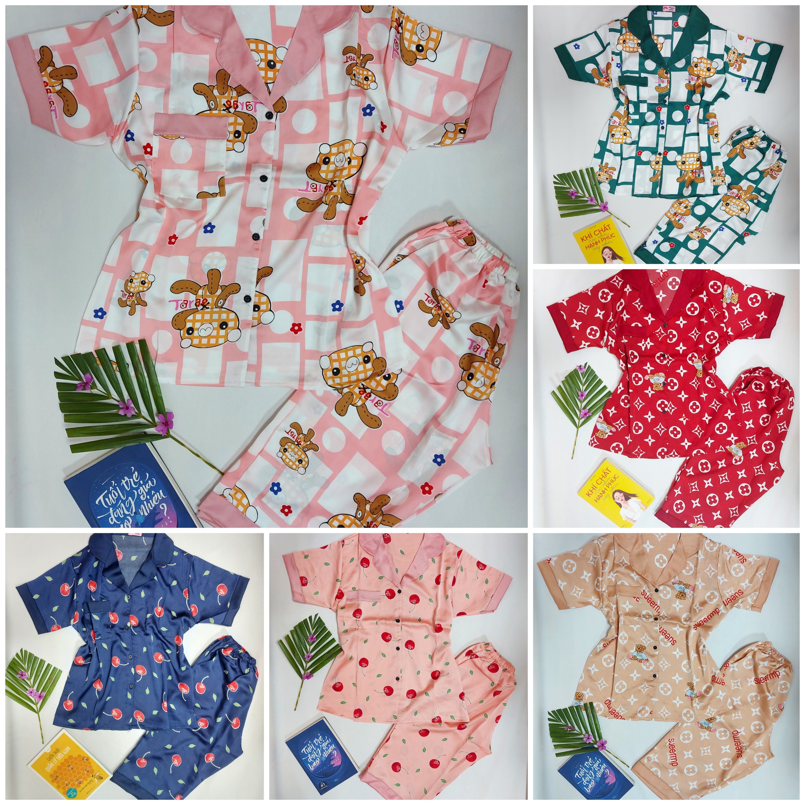 [HCM]Bộ pijama lụa satin CAO CẤP lửng cực mát