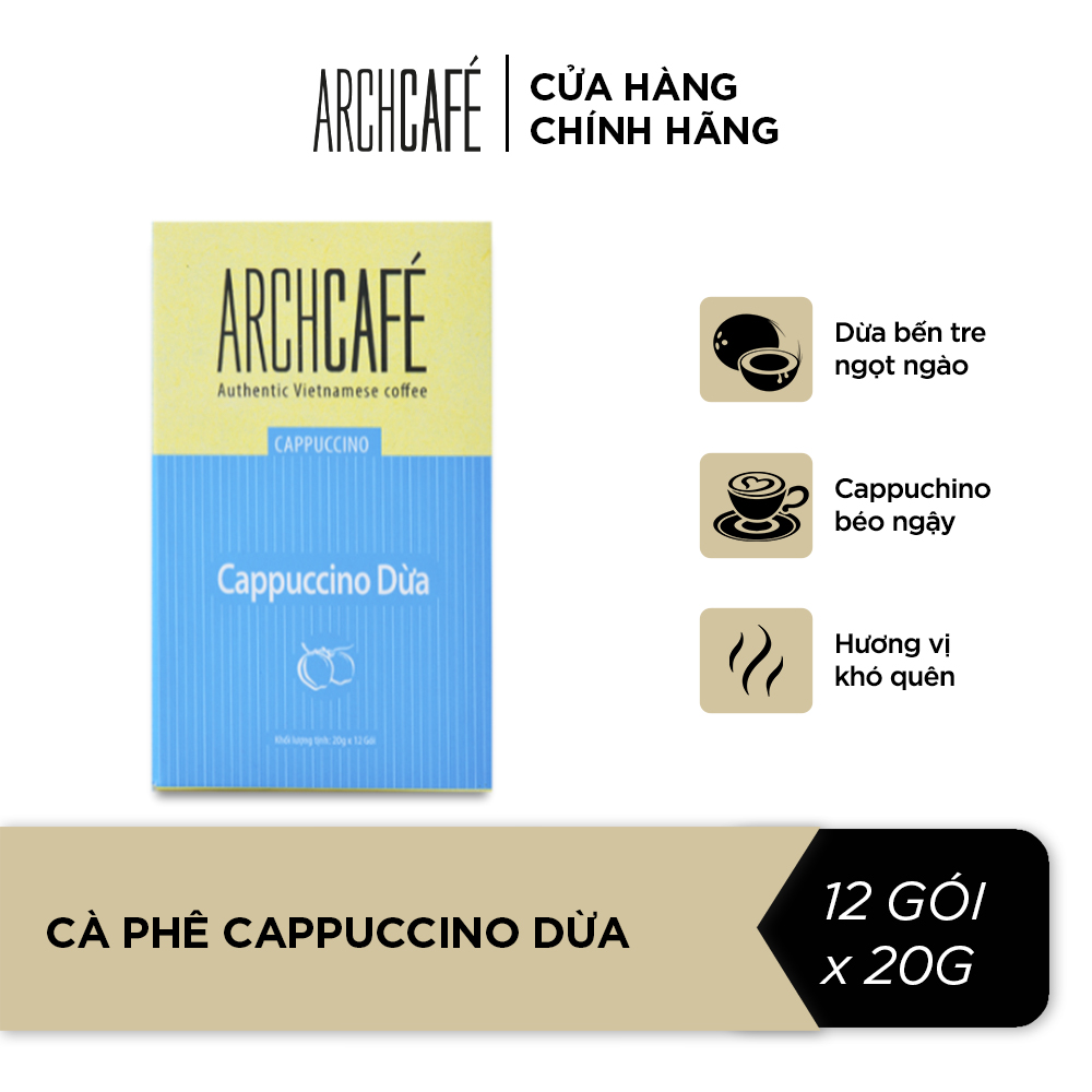 Coconut Cappuccino - Archcafé Instant Coffee (Box 12 packs x 20g)