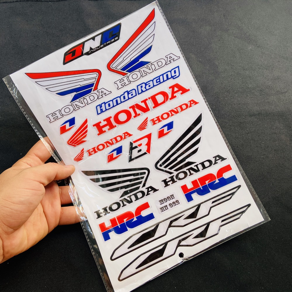 [HCM]TEM TẤM DÁN XE MÁY ĐỔ KEO SIÊU NÉT (TEM HONDA HRC)