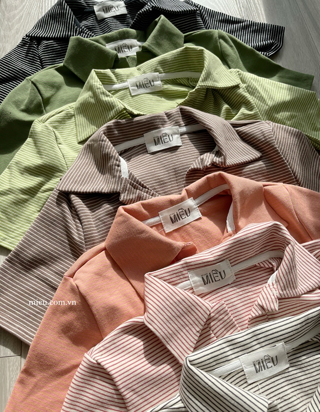 MIỀU_ÁO CROPTOP POLO SỌC