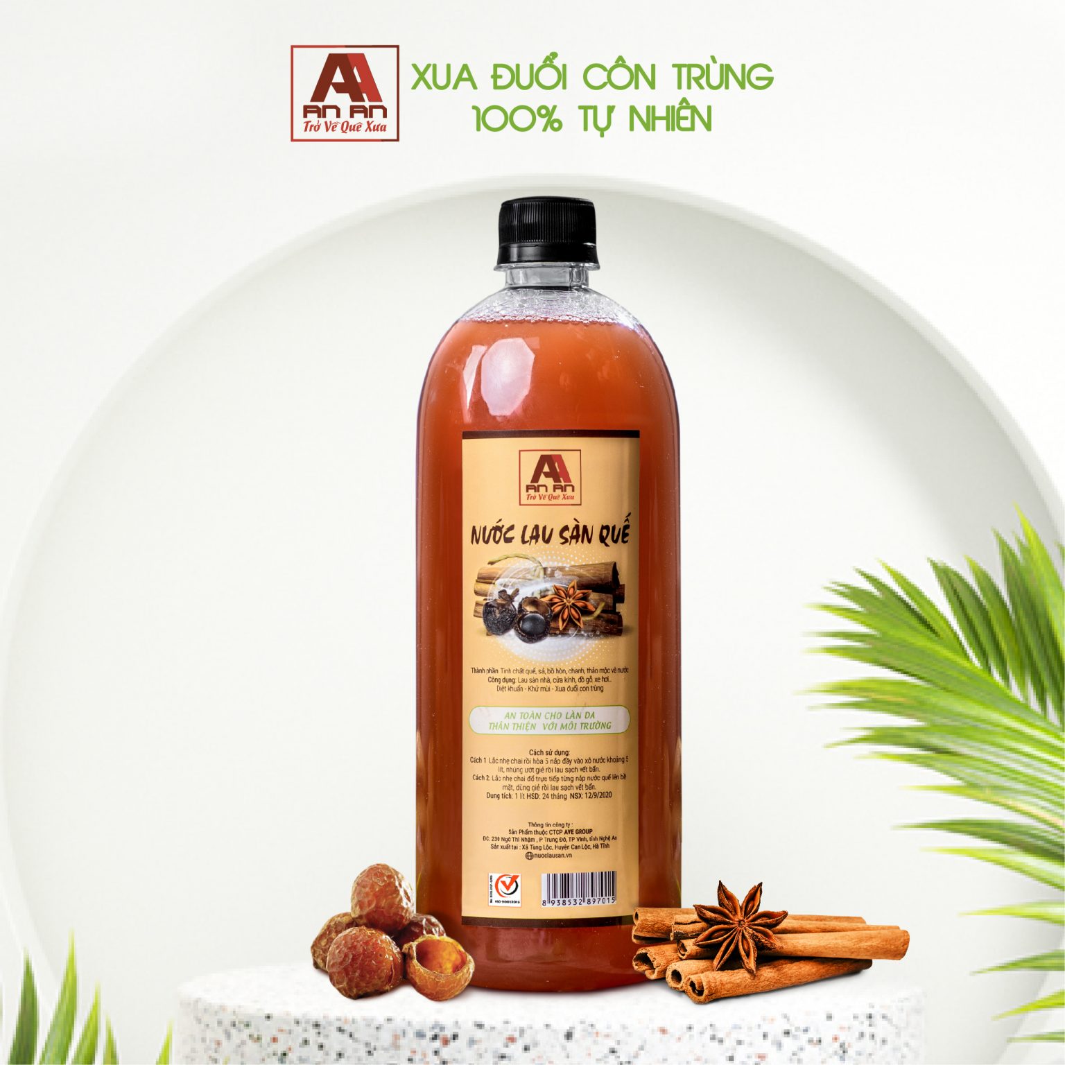 Nước lau sàn hương Quế Organic - 1 lít