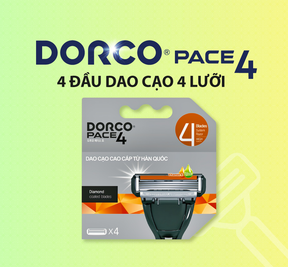 04 cartridge of 4 blade razor DORCO PACE 4