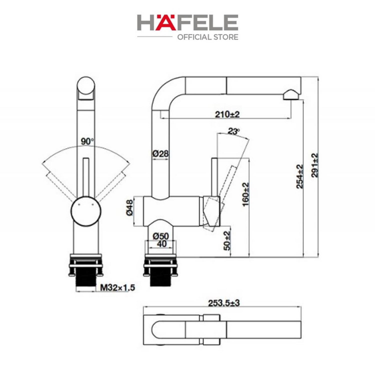 Vòi bếp Hafele HT21-CH1P254 577.55.200