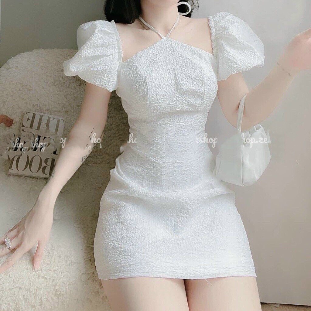 Đầm Cổ Yếm Tay Phồng (chỉ Xốp Loại 1)