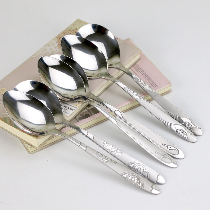 {COMBO 5} Thìa inox loại lớn, kích thước 18 cm X 3,9 cm, thìa ăn cơm cho gia đình, muỗng ăn cơm trong gia đình