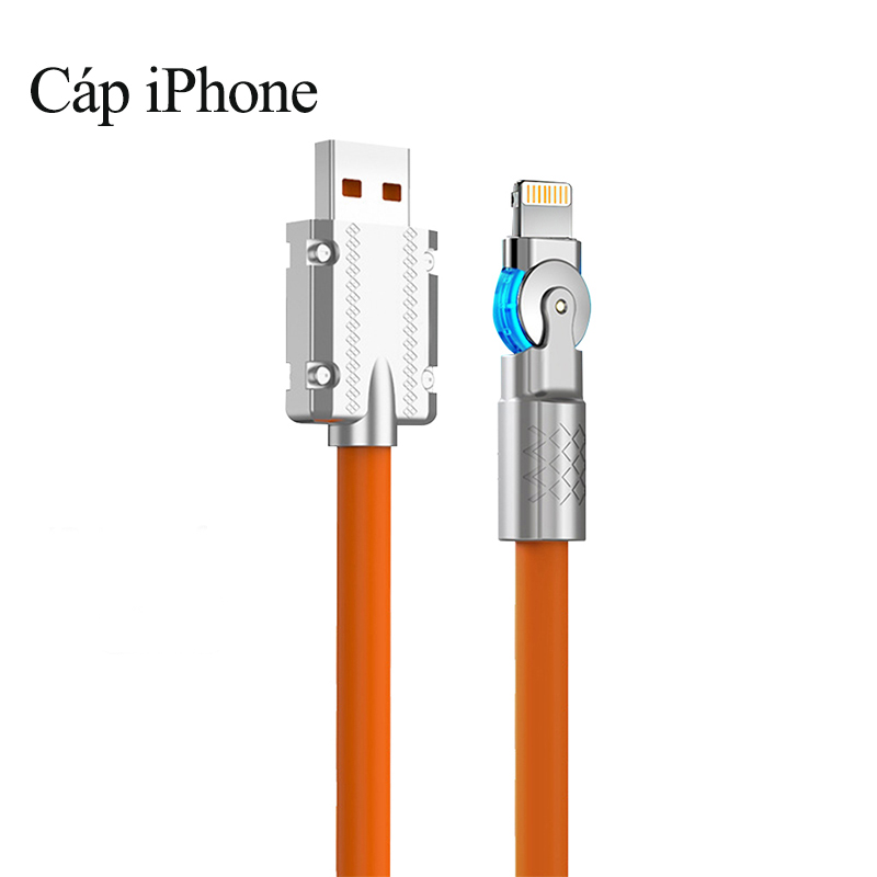 Dây cáp sạc nhanh 120w 6a bằng hợp kim kẽm và silicon cho iphone / type-c dài 1m 2m chất lượng cao
