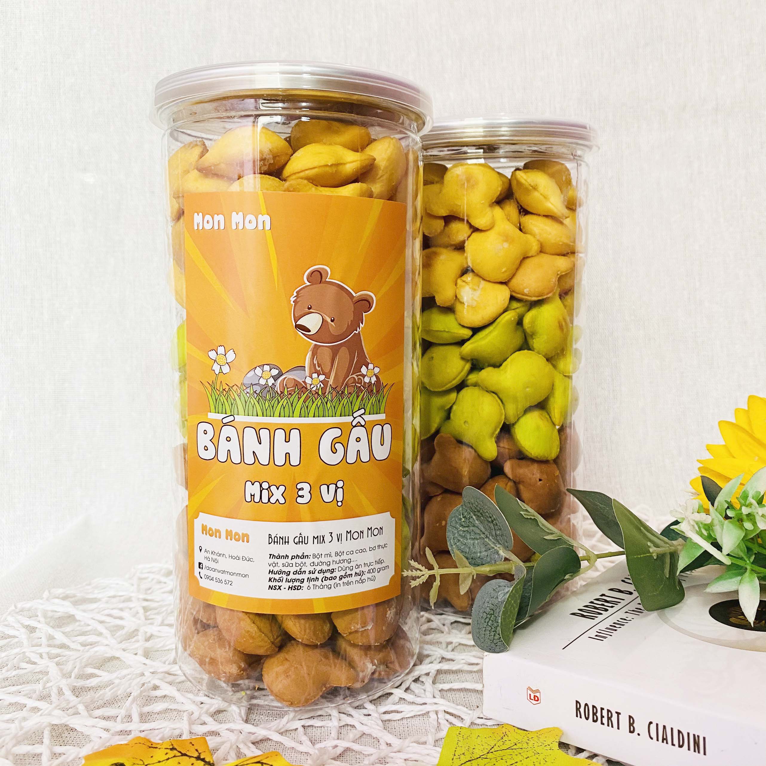 BÁNH GẤU MIX 3 VỊ - 400gr - MONMON FOOD