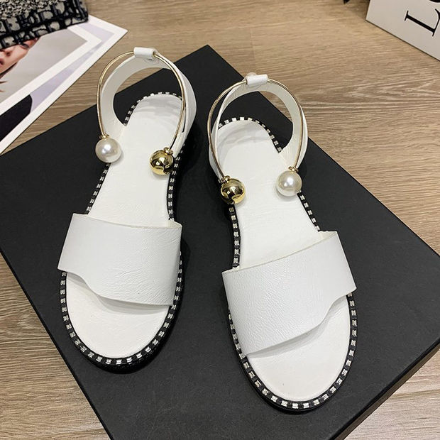 Echo Times Shoes Store 2024 mùa hè mới cổ tích gió xăng đan nữ sinh viên triều phiên bản Hàn Quốc tất cả phù hợp với giày bệt buổi tối gió với giày váy