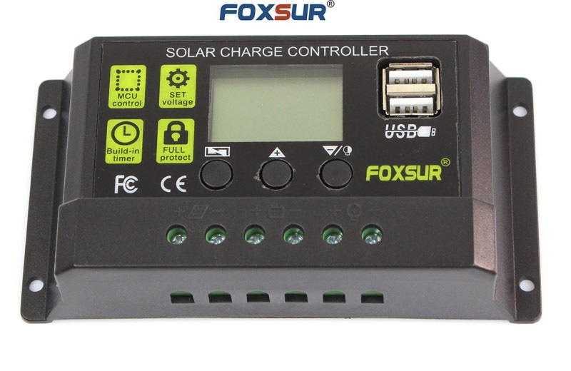 [Foxsur] Điều khiển sạc năng lượng mặt trời 10A 20A 30A - HÀNG CHÍNH HÃNG
