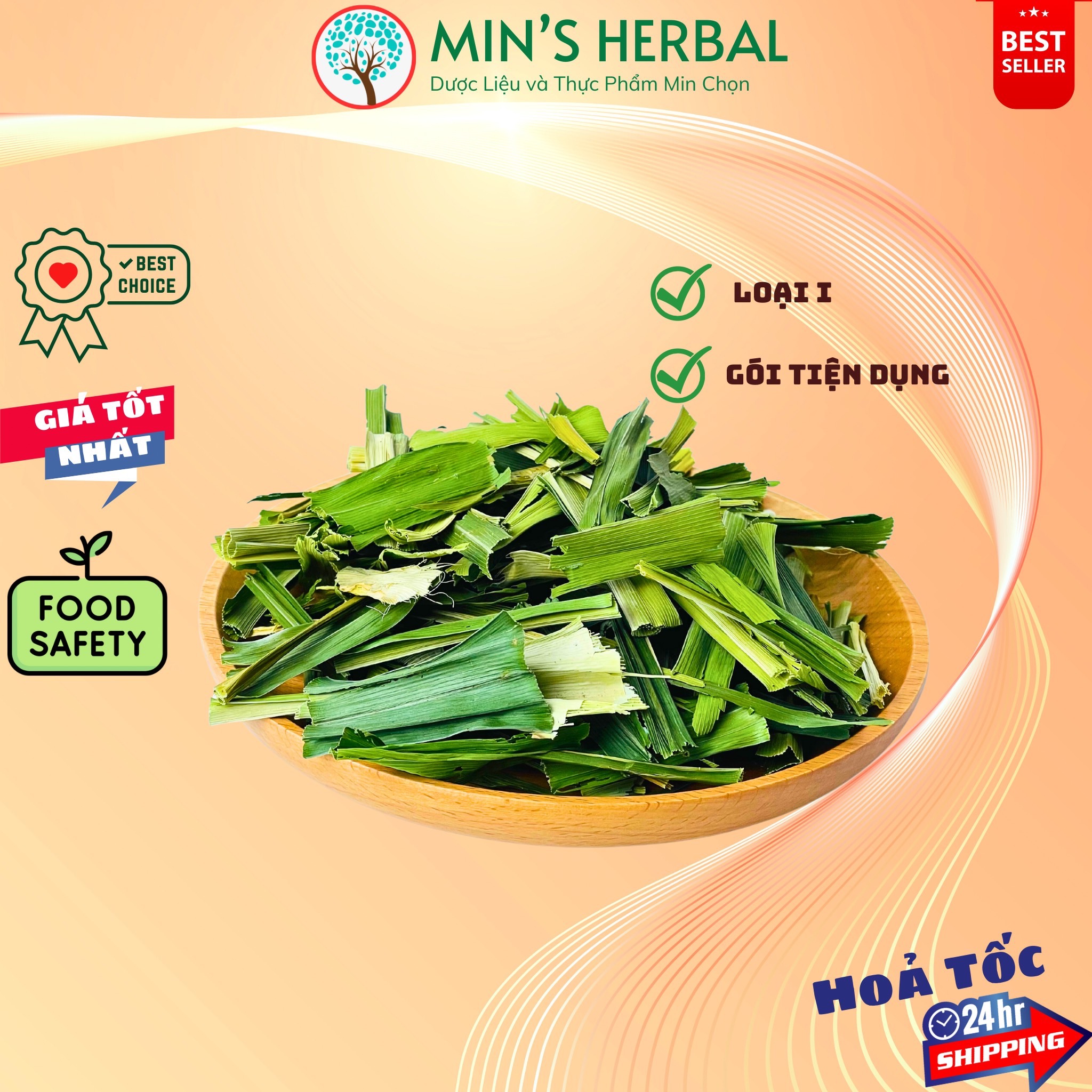 Lá dứa sấy khô (lá nếp khô) túi 60g