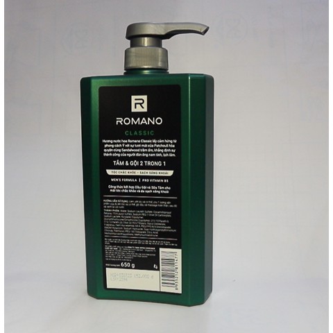 Dầu Tắm Gội 2 In 1 Romano Classic 650Ml