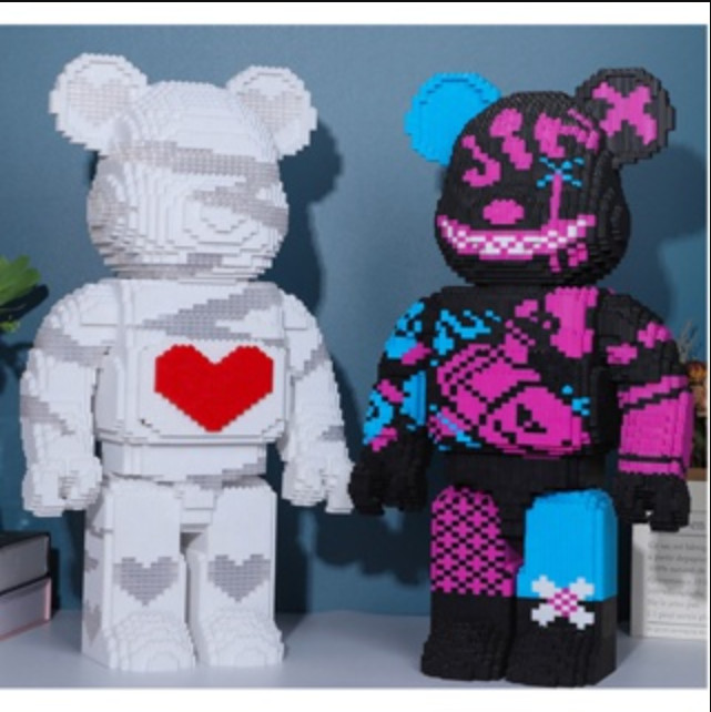 Mô hình lắp ráp gấu bearbrick cỡ lớn 30cm - 36cm, Đồ chơi lắp ráp