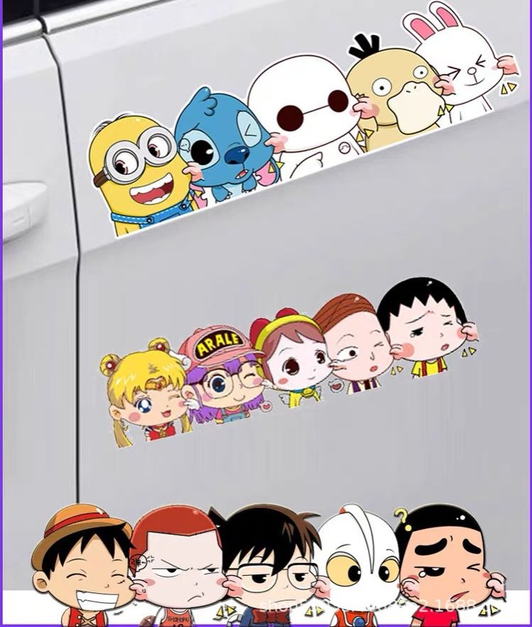 Tem decal hoạt hình dán xe độc đáo