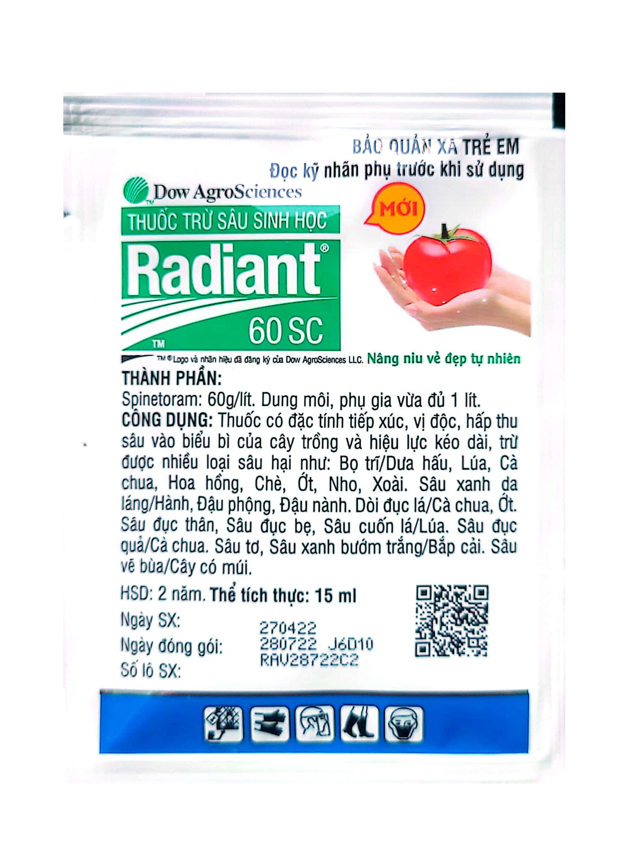 (Combo 10 gói) Thuốc trừ sâu sinh học Radiant 60SC 15ml