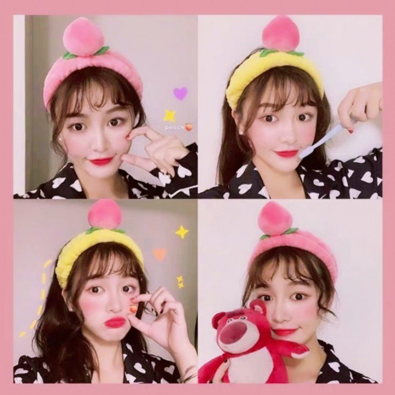 Băng đô, bờm tóc trang điểm make up trái đào dễ thương 01