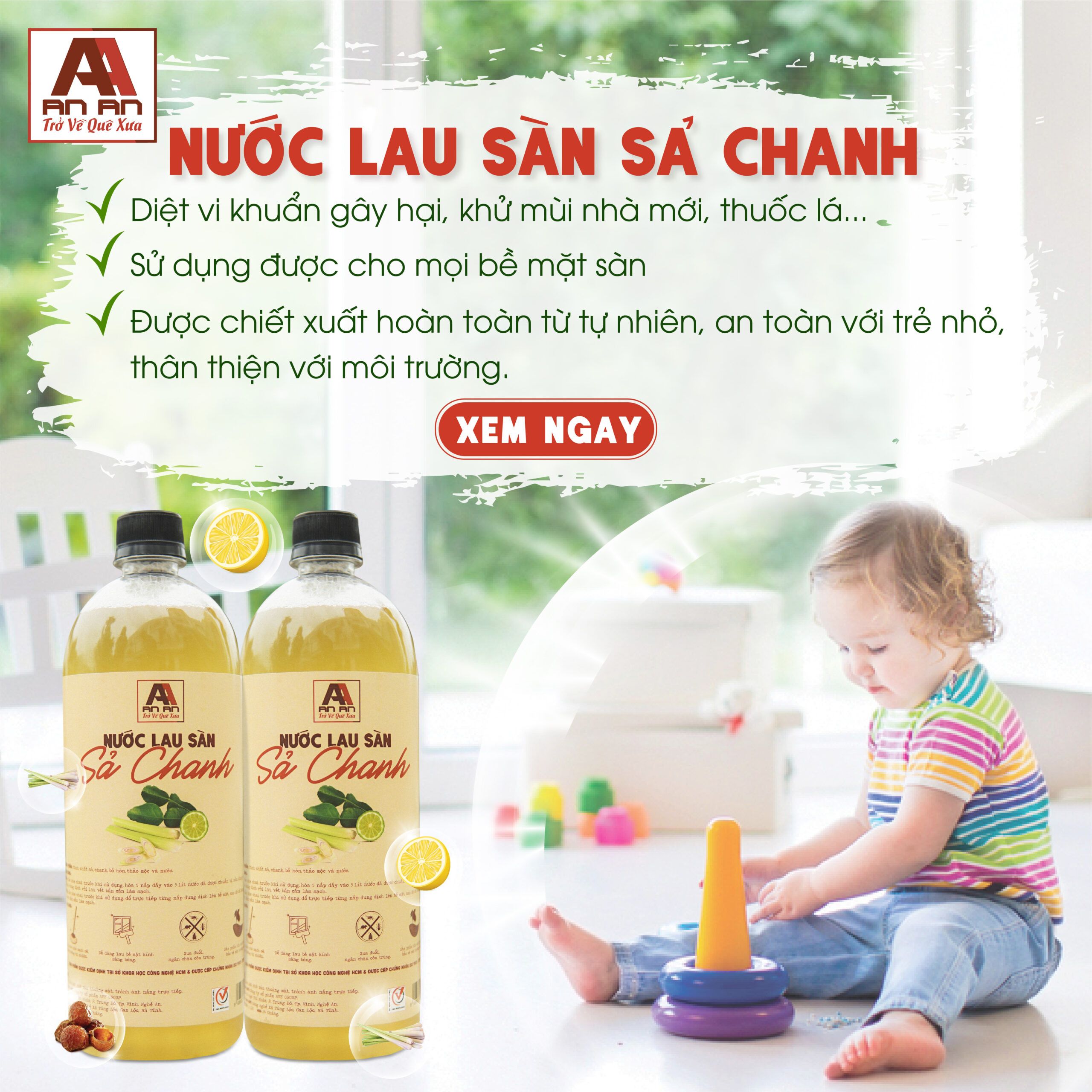 Nước lau sàn sả chanh (1L)