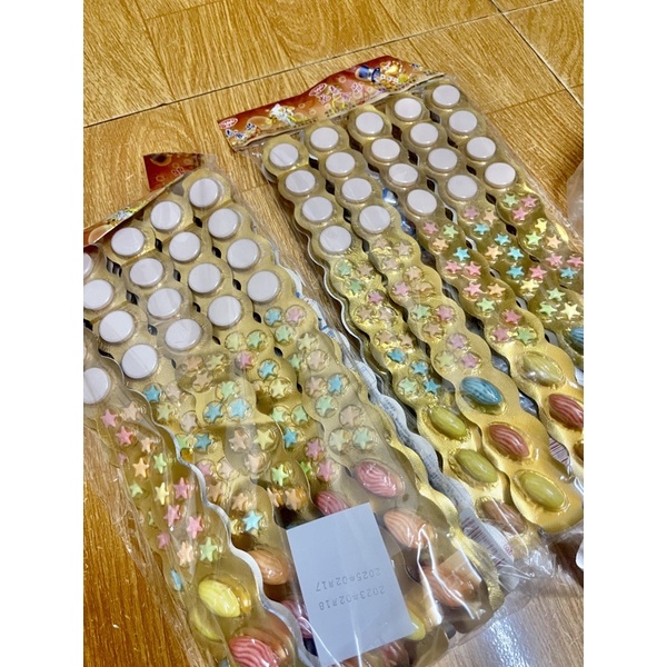 Kẹo C lạnh mix socola/gum viên sắc màu (vỉ ~16 viên)