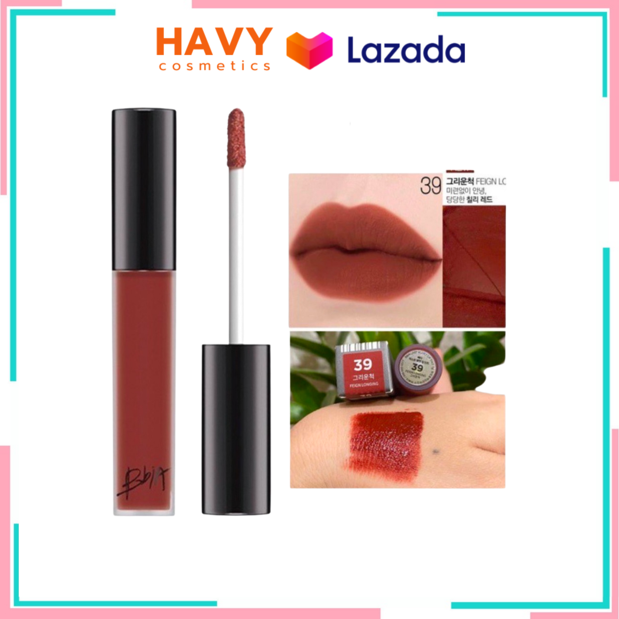 Son Kem Lì Bbia Last Velvet Lip Tint Version 8 No.39 Feign Longing Màu ...