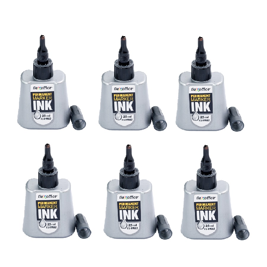 [HCM]Bộ 6 Mực bút lông dầu FlexOffice FO-PMI-02