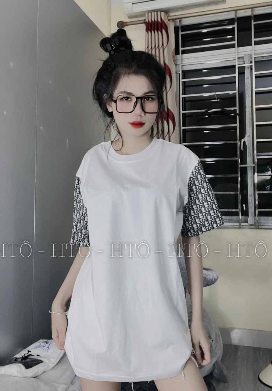 Áo phông phối tay form thụng chất liệu cotton LN32DD16.3