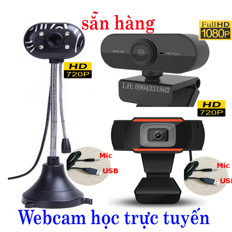 camera webcam Tích hợp Micro dùng cho học trực tuyến, họp online, livestream, gọi video Zalo, Chát video facebook chất lượng hình ảnh HD720P và FHD 1080P có đèn LED trợ sáng . kết nối máy tính quan cổng usb