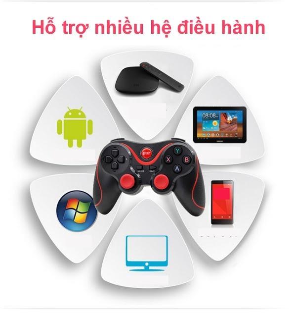 Tay Cầm Chơi Game Bluetooth Terios X3 / X7 Loại 1  (Có Giá Đỡ ĐT+HÀNG CÓ SẴN)
