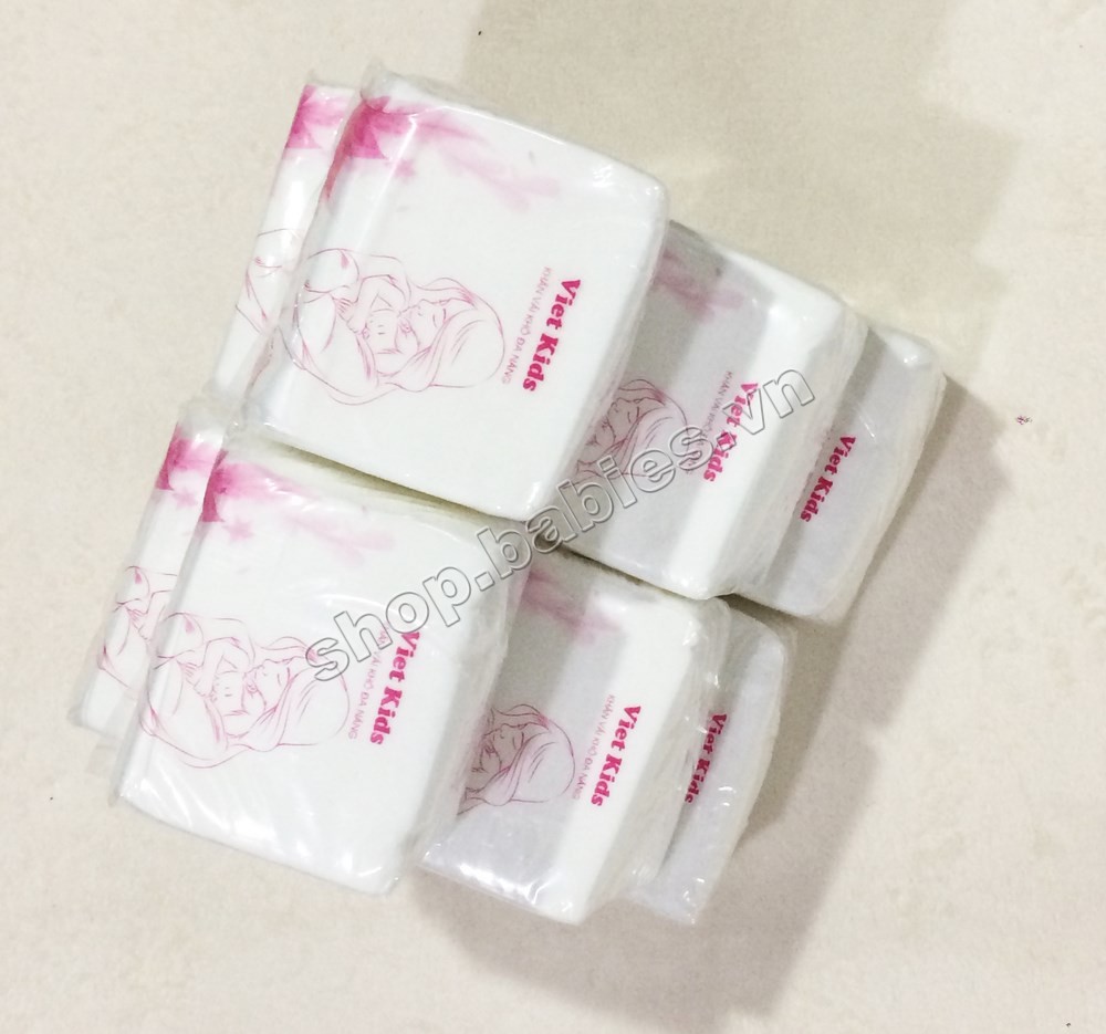 Combo 10 gói khăn vải khô đa năng Vietkids 165gr/gói/150 tờ