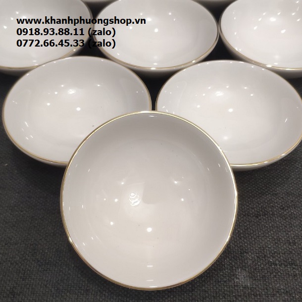 chén chấm sứ minh long viền chỉ vàng - chén chấm sứ minh long