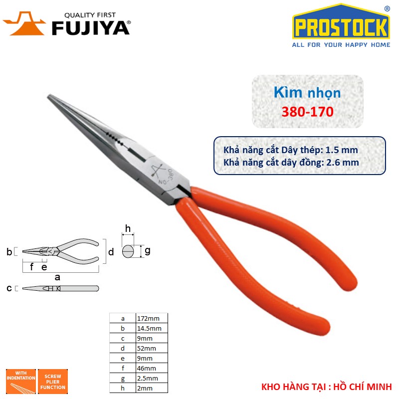[HCM]Kìm nhọn FUJIYA 7”  380-170