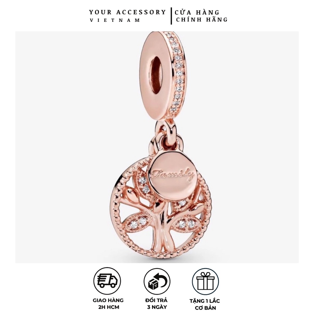 [Hạt charm bạc 925] [Hạt charm pandora] Hạt charm đính đá kiểu Pandora cao cấp YAC09