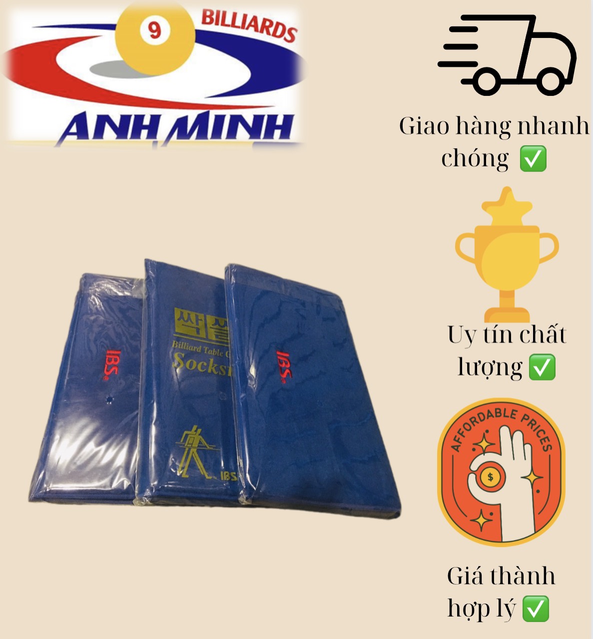 [HCM]KHĂN IBS - DIAMOND  LAU BÀN BIDA