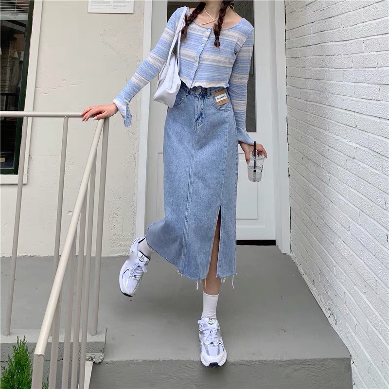 Chân váy cạp cao phong cách_A11